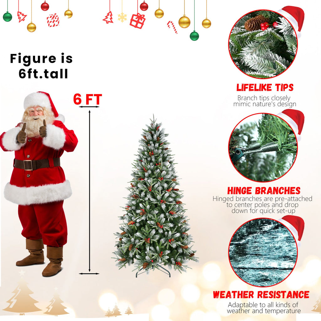 7FT Christmas Tree with 2178 Tips - Full PVC Holiday Decor