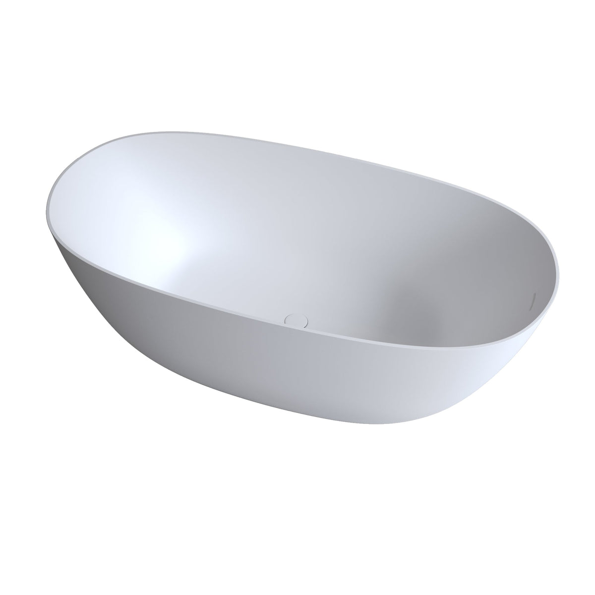 69" Freestanding Bathtub with Solid Resin Stone – White