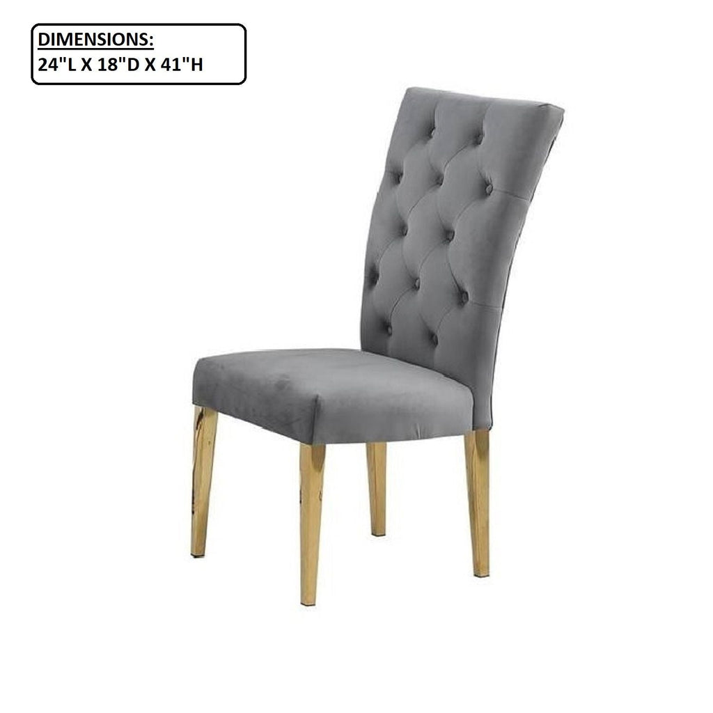 Modern Upholstered Dining Chair Set with Tufted Back - Multiple Colors