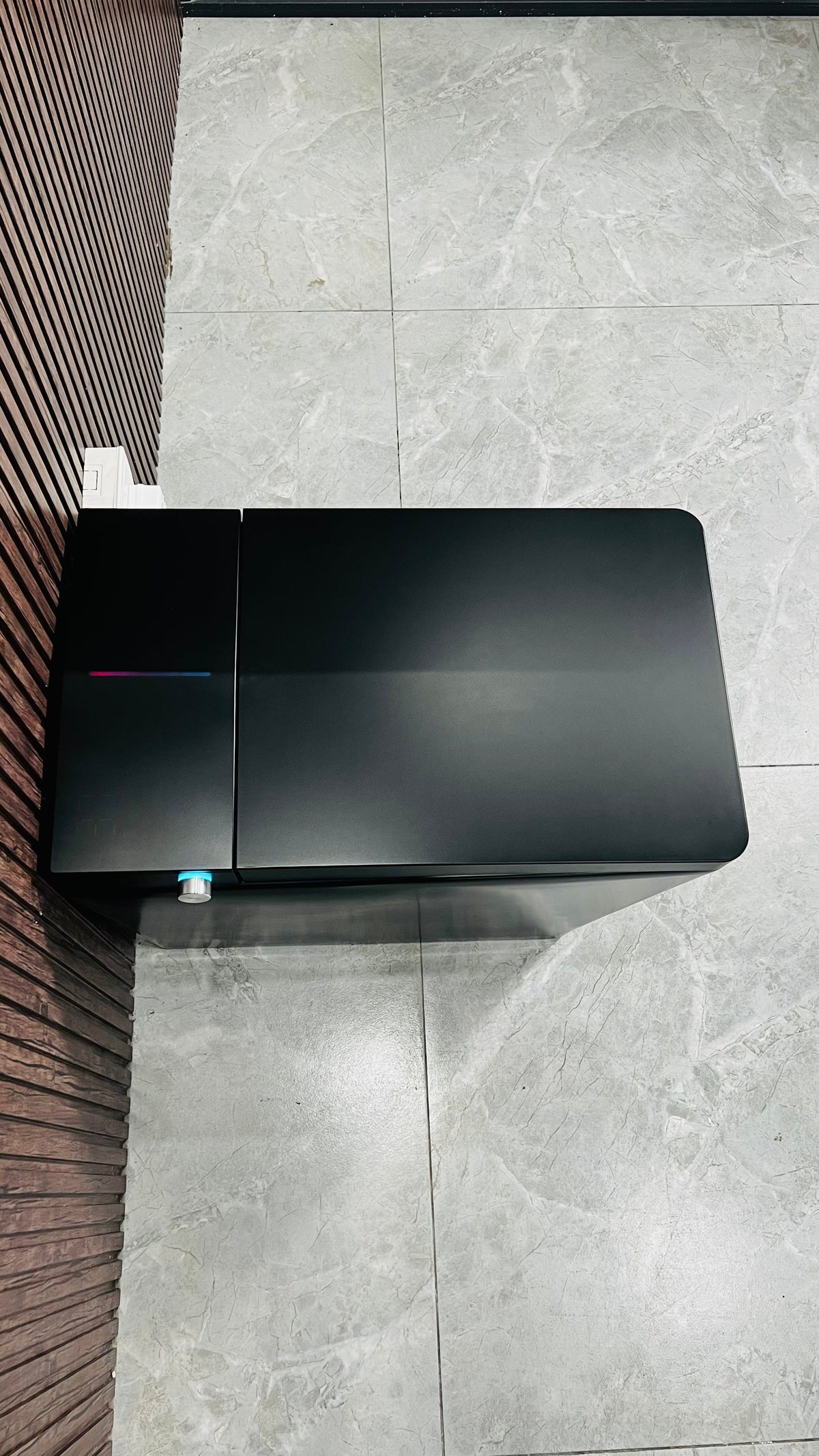 Black Square Smart Toilet with Built-in Tank and Remote Control - Matte Black