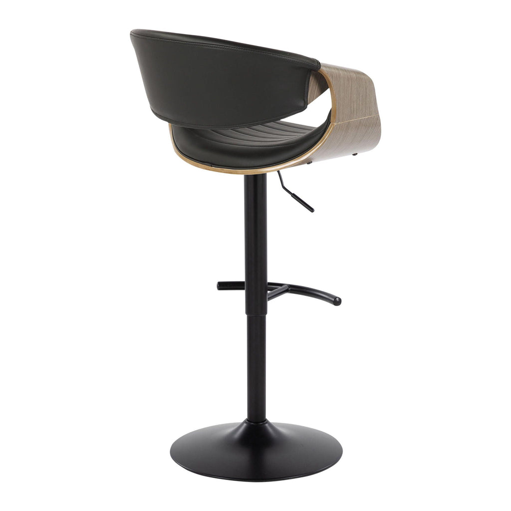 Symphony Mid Century Modern Adjustable Barstool Set with Swivel and T Footrest - Black, Beige, Pearl Silver