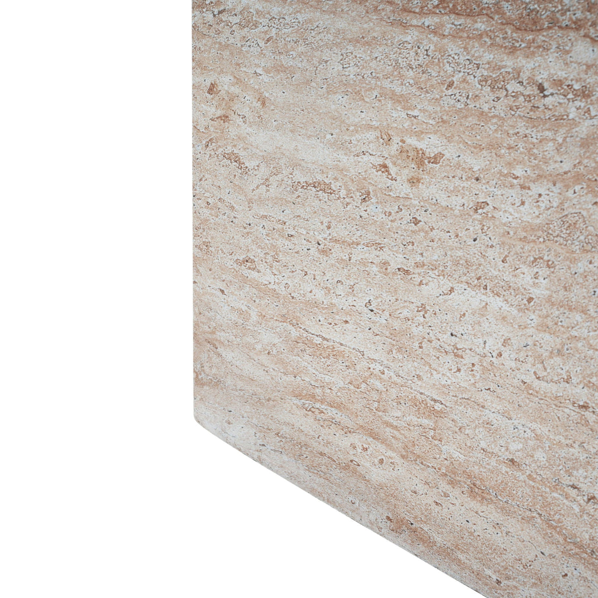 Square Lightweight Side Table with Travertine Finish - Gray or Beige