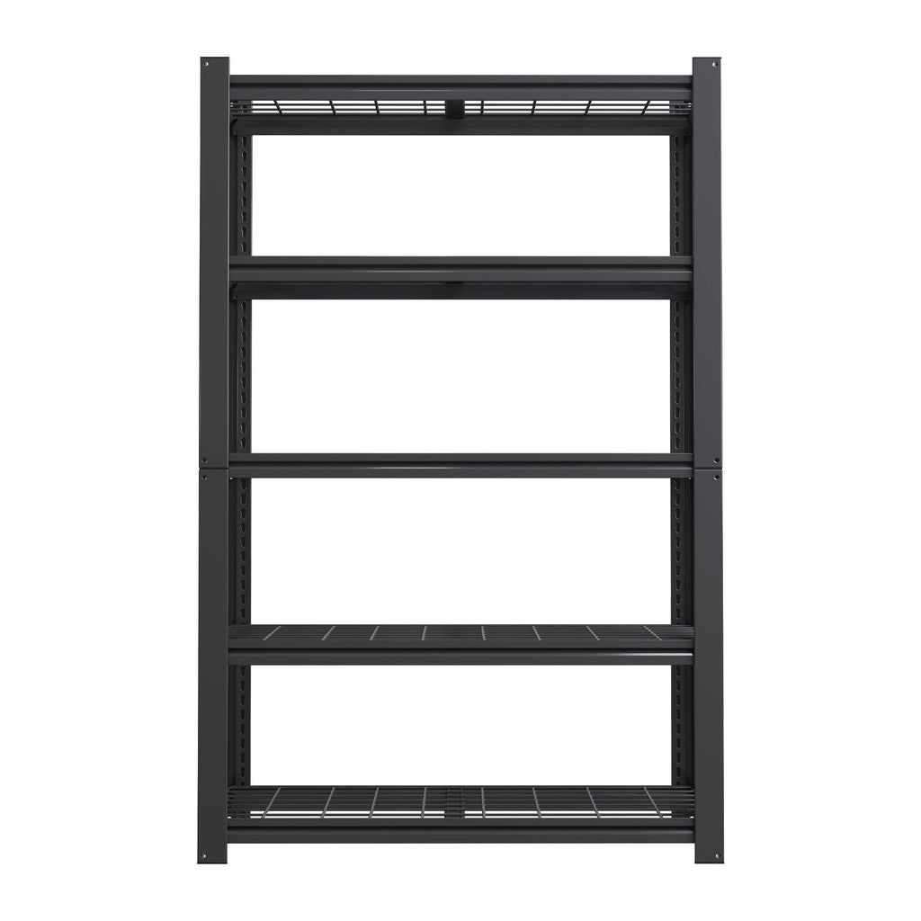 Heavy Duty 5 Tier Adjustable Metal Mesh Storage Rack with 2000 Lbs Capacity - Brushed Nickel