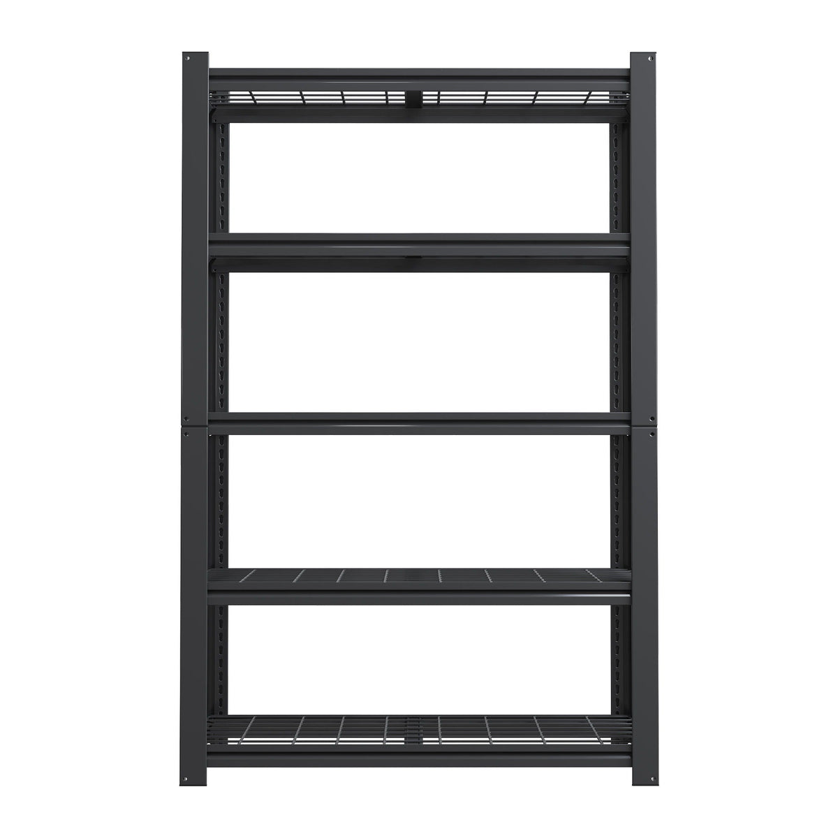 Heavy Duty 5 Tier Adjustable Metal Mesh Storage Rack with 2000 Lbs Capacity - Brushed Nickel