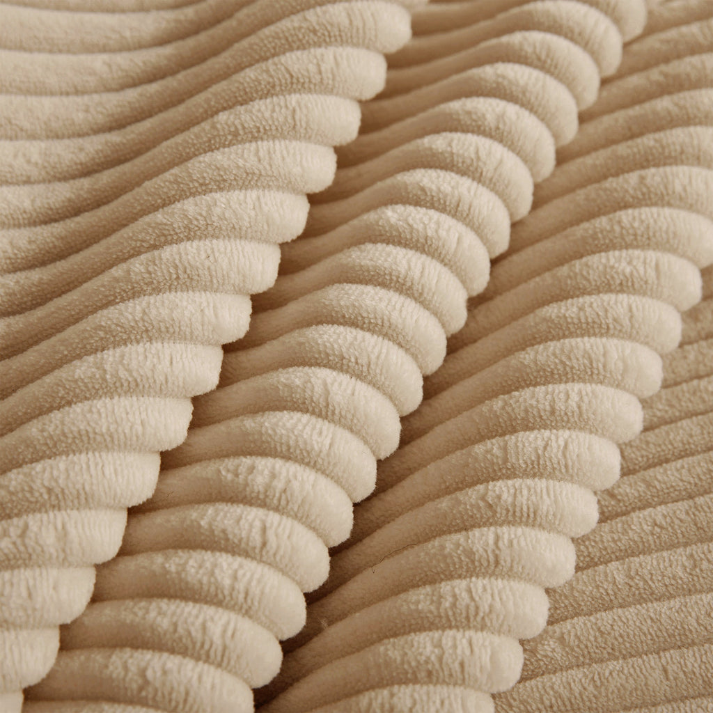 Corduroy Ottoman with High-Resilience Foam - Camel