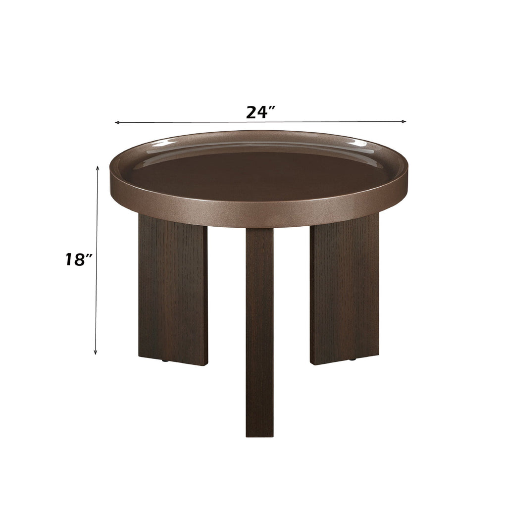 Elegant Design Coffee Table with High Gloss Top - Dark Green or Dark Brown