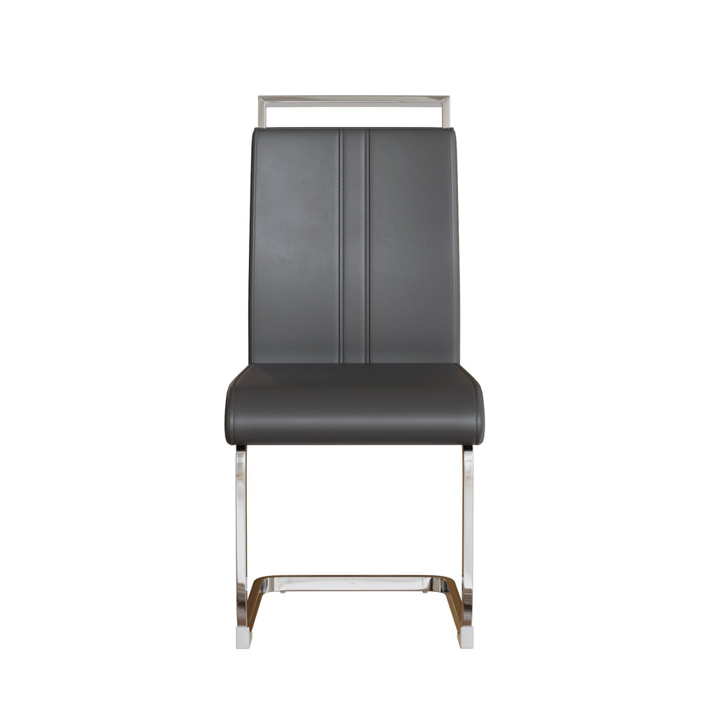 Modern Dining Chairs with Padded Seat and High Back - Black, White, or Dark Gray