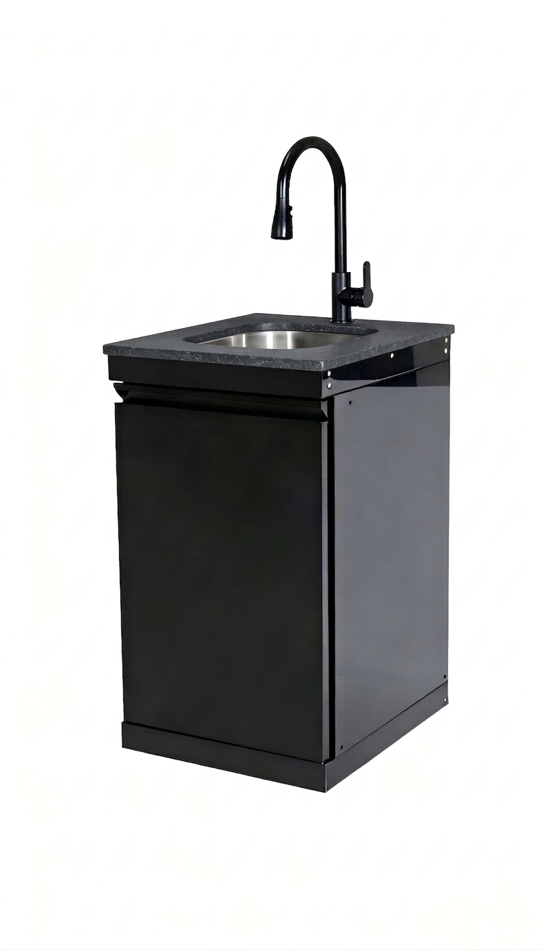 Double Door Sink Cabinet with Soft-Closing Doors - Stainless Steel