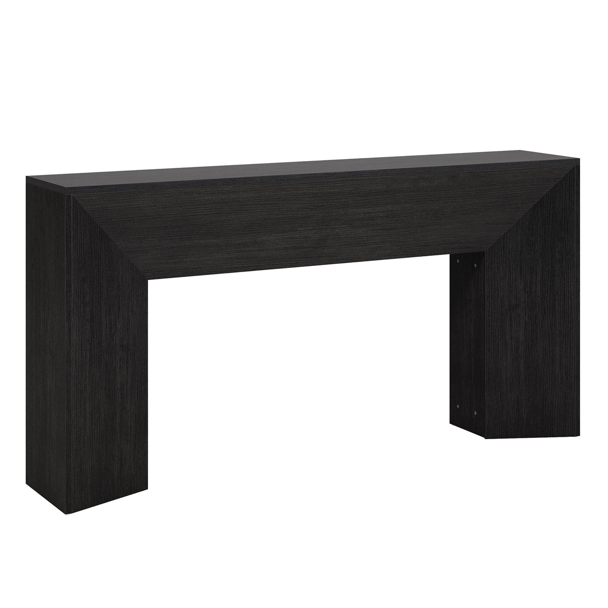 Extra Long Solid Wood Console Table with Slim Profile - Matte Black