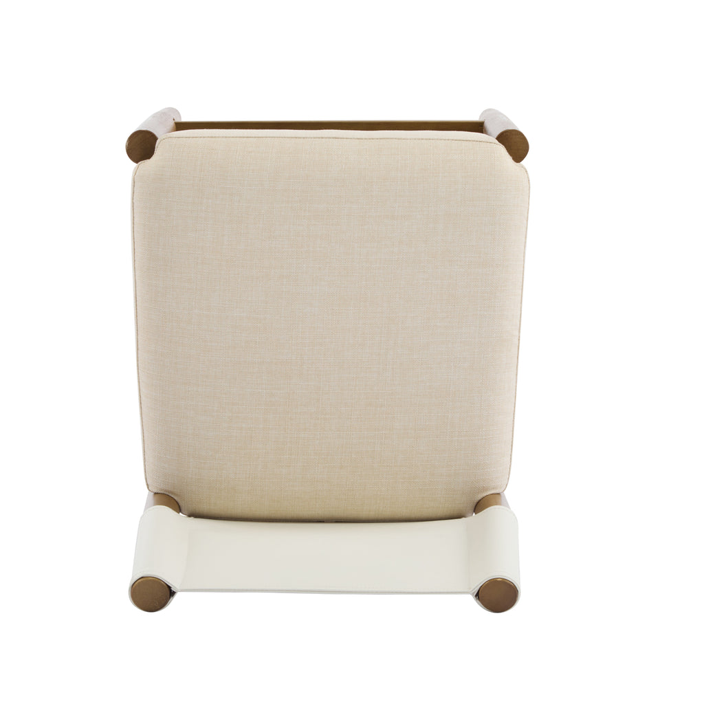 Solid Wood Bar Stool Set with Polyester Cushion - Brown & White