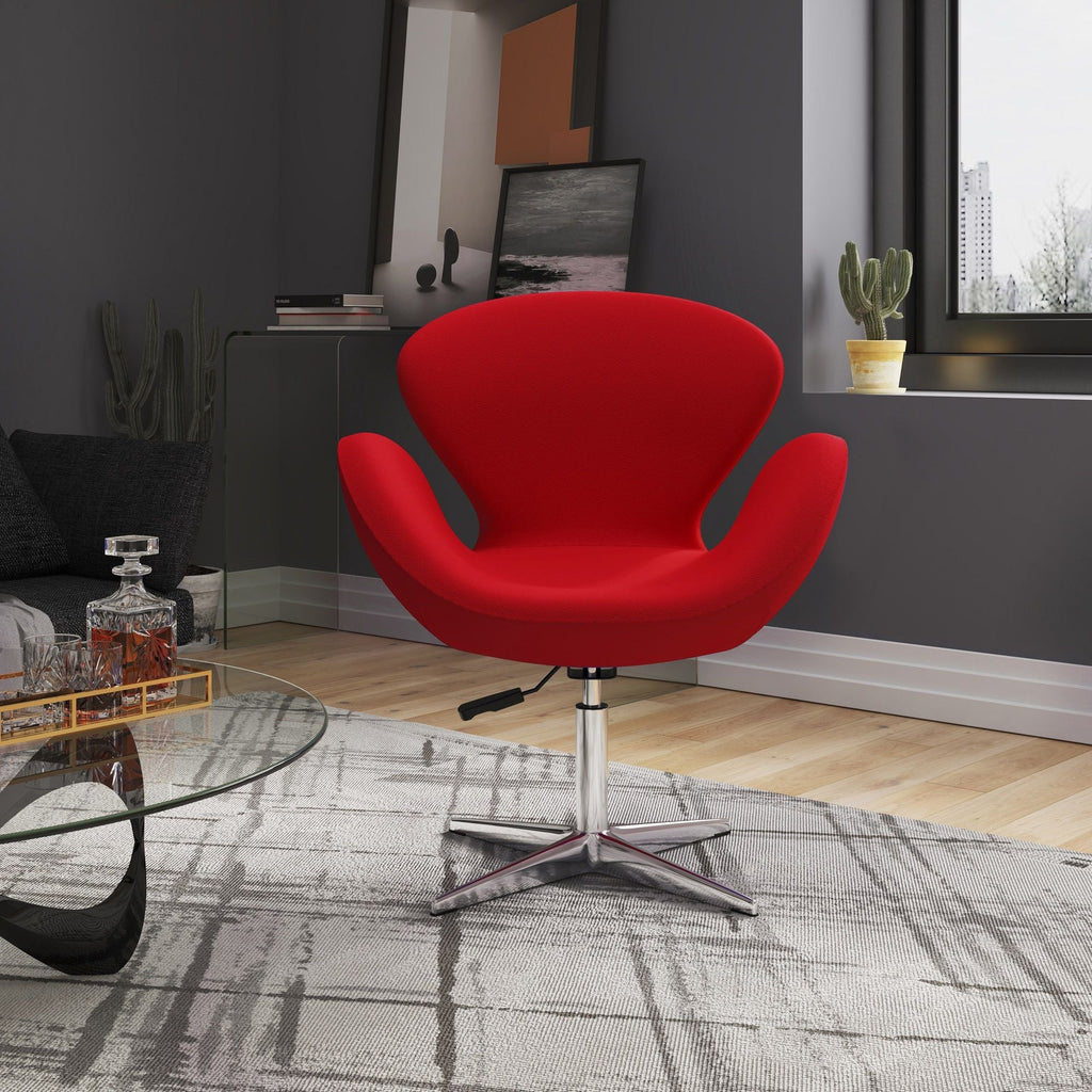 Raspberry Swivel Lounge Chair with 360-Degree Rotation - Multiple Colors