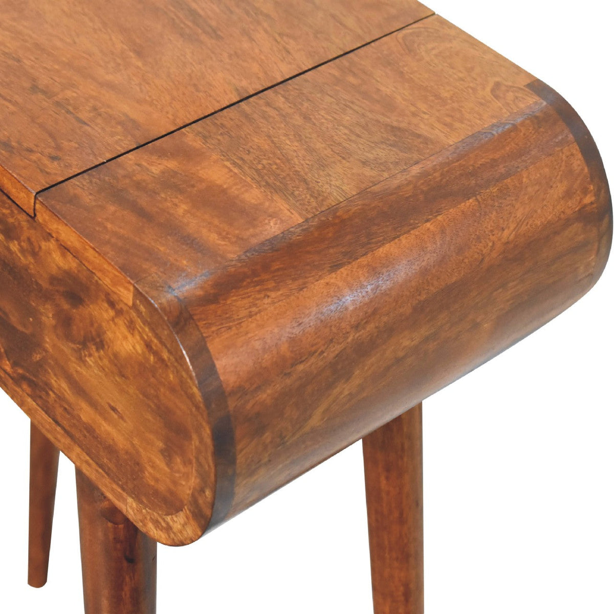 Solid Wood Fold Vanity with Storage Compartments - Chestnut