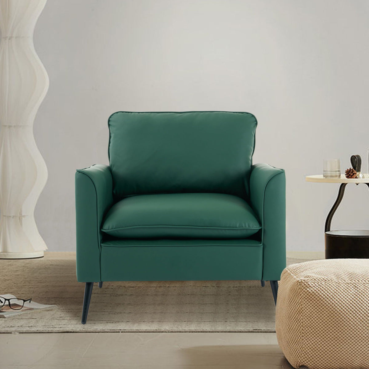 Nordic Retro Light Luxury Upholstered Sofa Chair Set of 2 with Cushions - Multiple Colors
