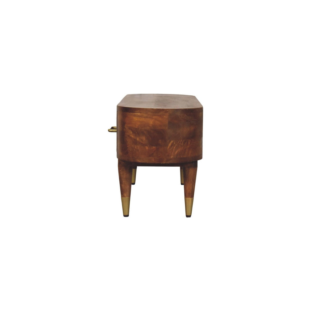 Solid Wood Valenza Media Unit with Storage Drawers - Chestnut