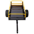 Heavy-Duty Tow-Behind Dump Cart with Steel Bed - Black