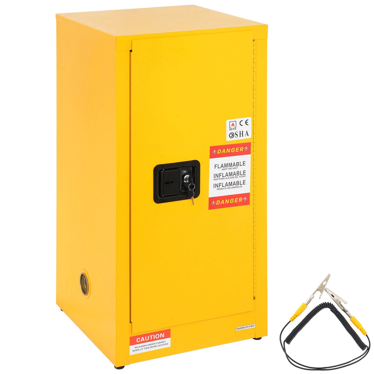 Galvanized Steel Flammable Storage Cabinet with Adjustable Shelves - Steel