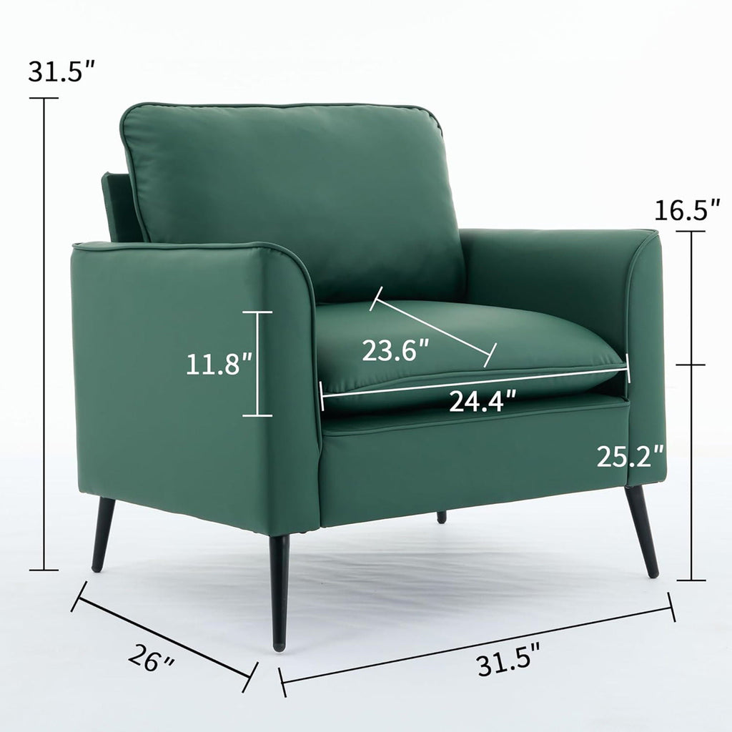 Nordic Retro Light Luxury Upholstered Sofa Chair Set of 2 with Cushions - Multiple Colors