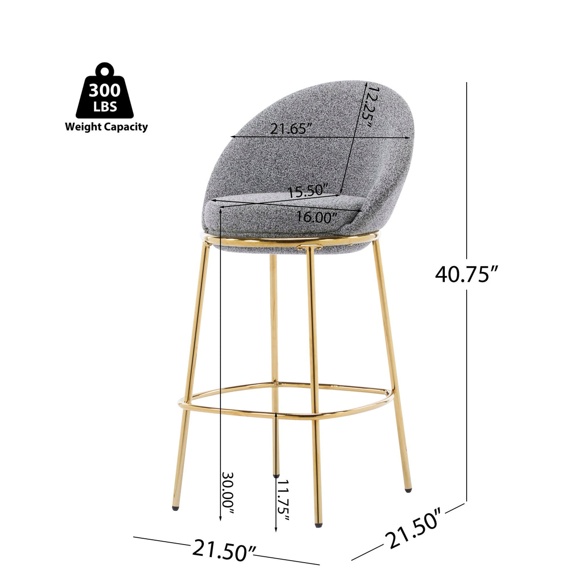 Celano Upholstered Barstool Set of 2