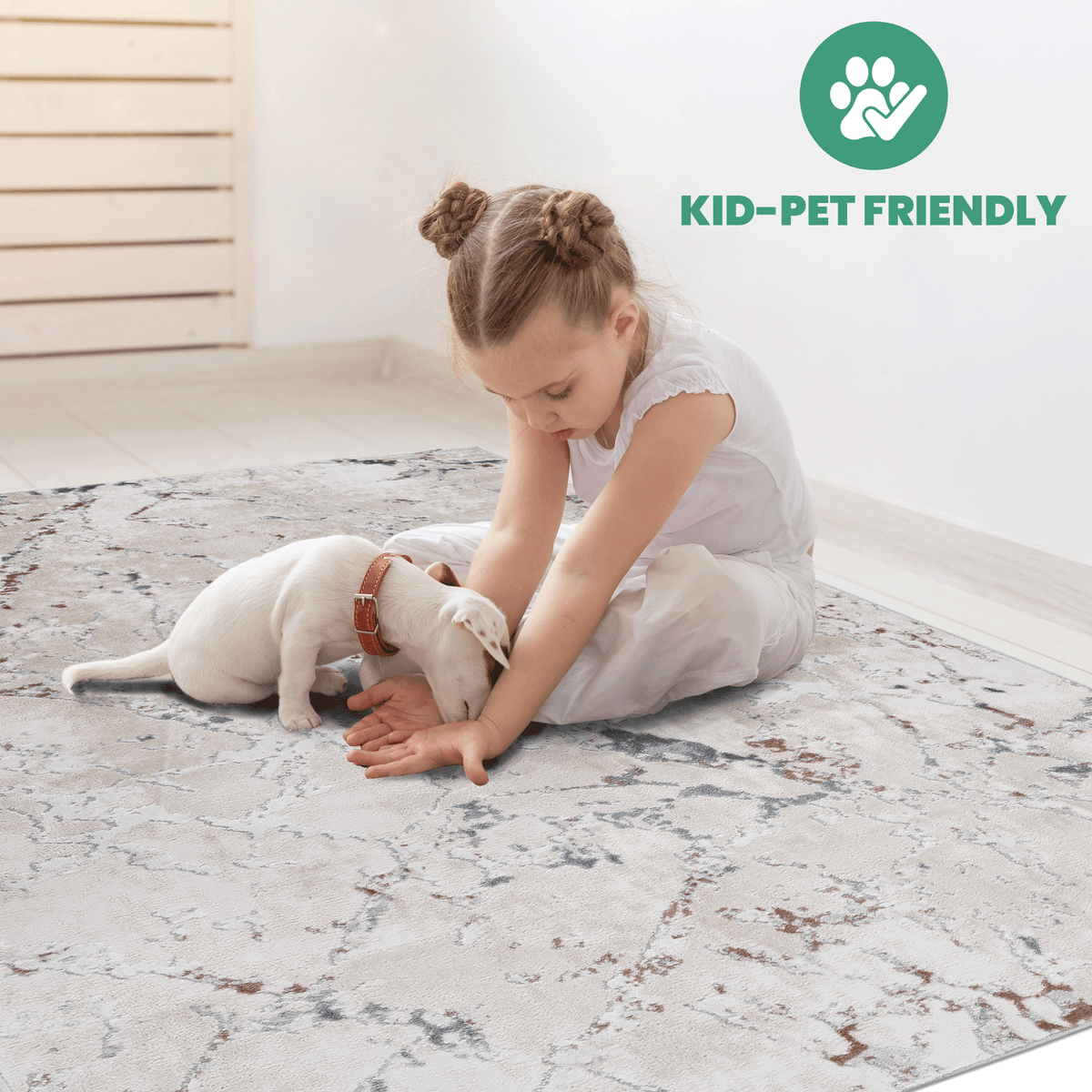 Marfi Collection 7.9X10 Rug with Durable Polyester Construction - Multi-Color Options