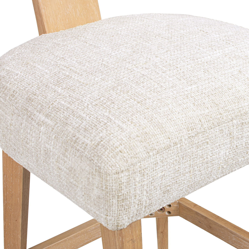 Round Arched Upholstered Counter Stool Set with Open Back - Travertine Beige