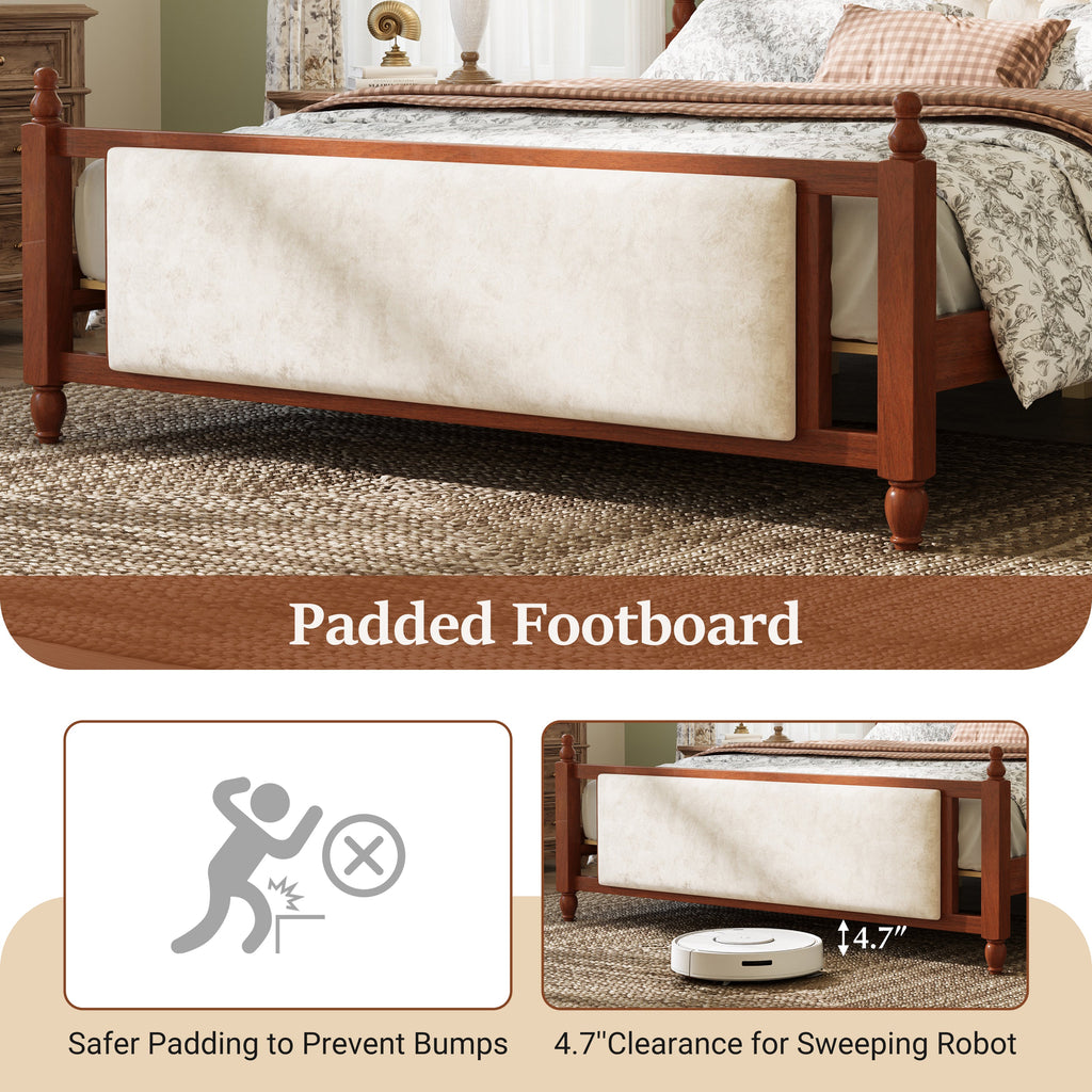 King Size Upholstered Platform Bed with Button Tufted Headboard - Velvet