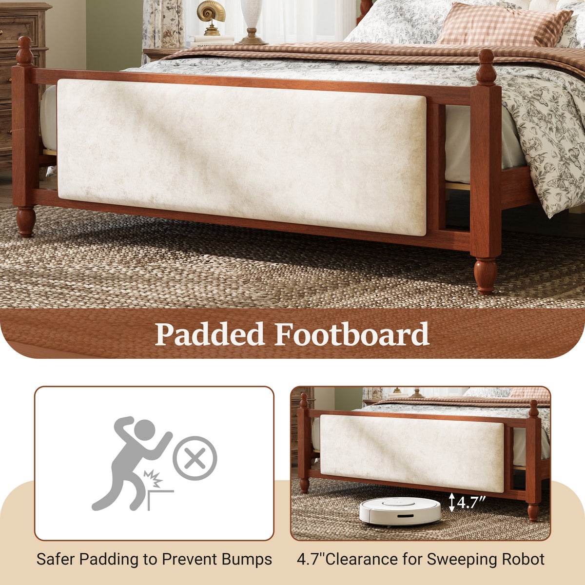King Size Upholstered Platform Bed with Button Tufted Headboard - Velvet