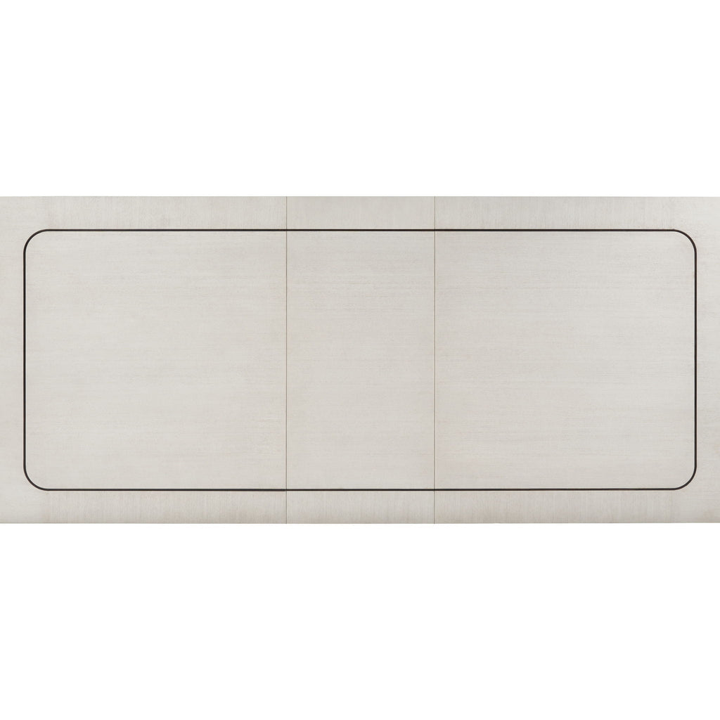 Expandable Dining Table with Metal Inlay - Vanilla White