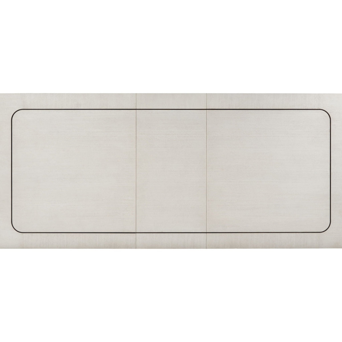 Expandable Dining Table with Metal Inlay - Vanilla White