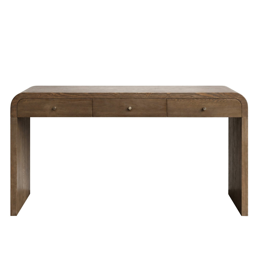 Dark Storage Table with 3 Drawers - Aged Blue & Dark Brown