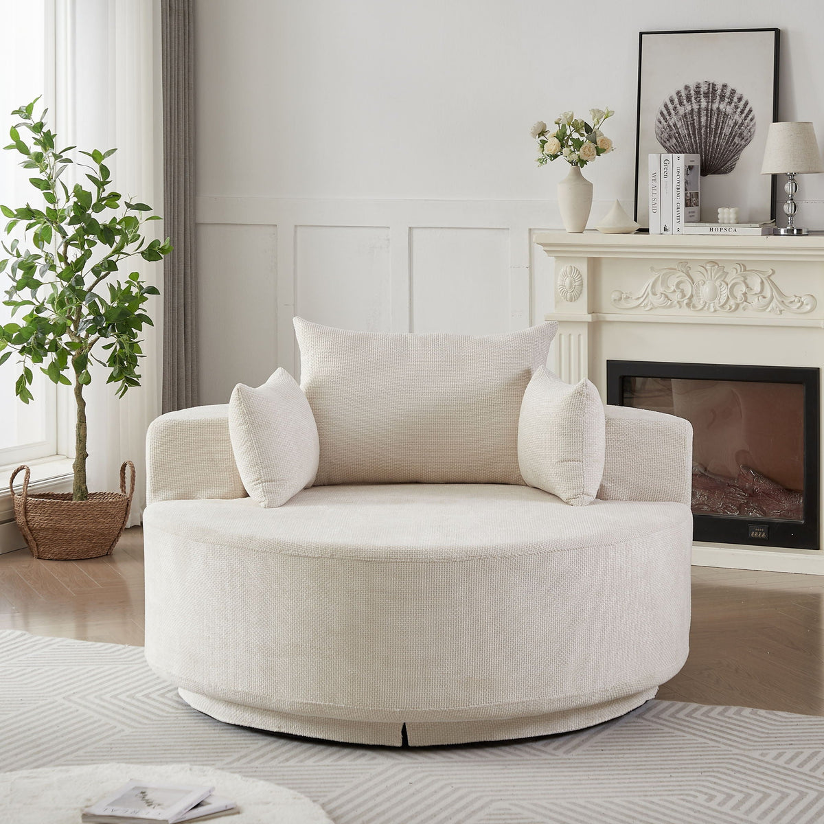 Swivel Sleeper Chair with Supportive Pillow and 360° Base - Multiple Colors