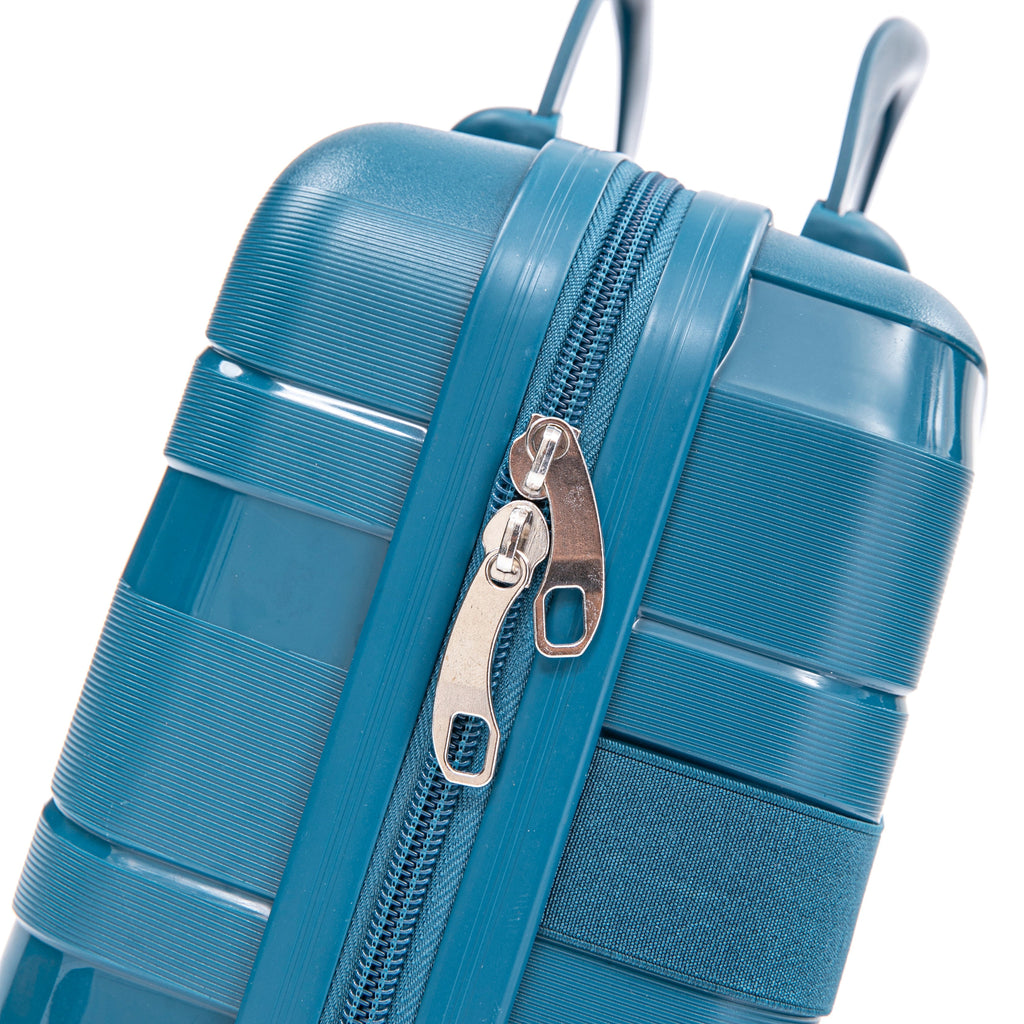 4-Piece Hard Case Luggage Set with Spinner Wheels and Cosmetic Case - Blue