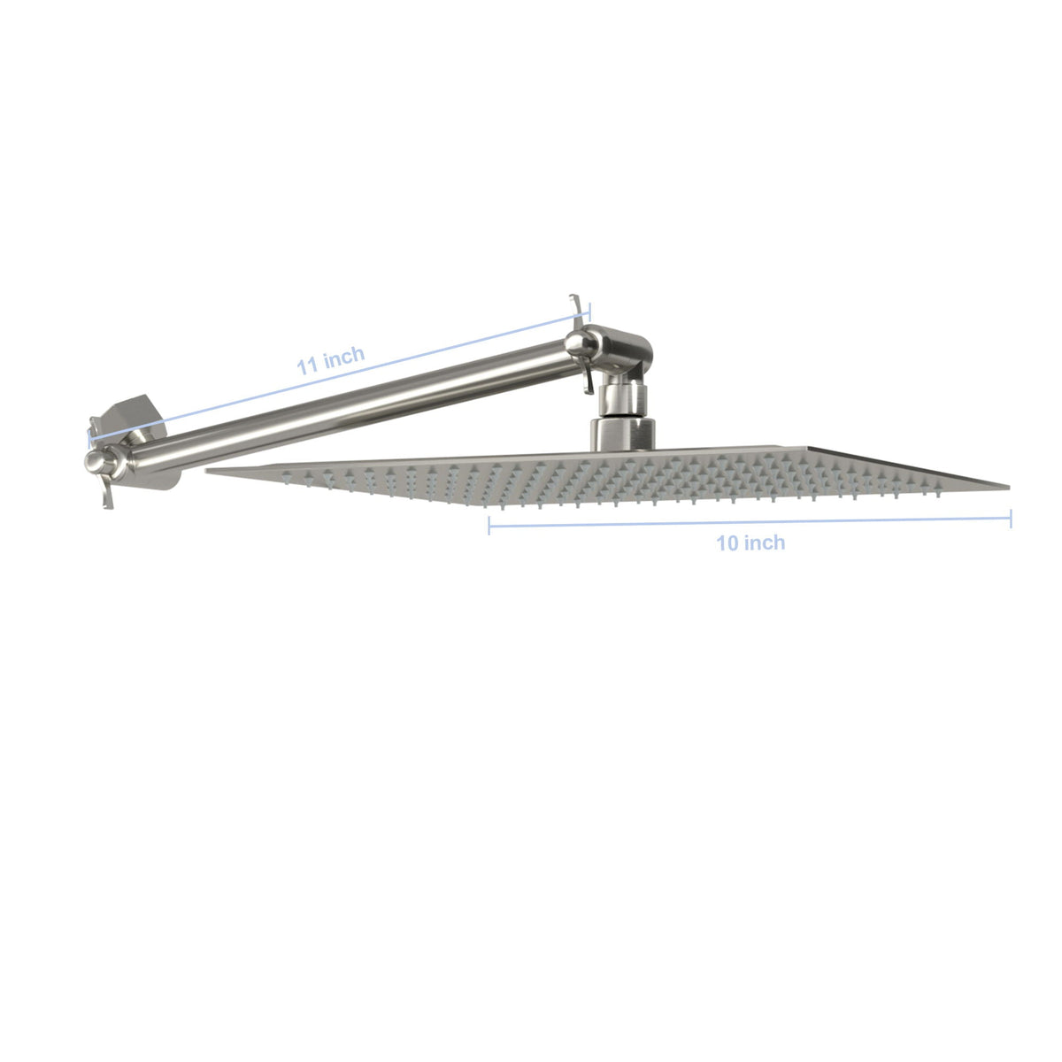 Luxury Rain Shower Head with Adjustable Arm - Brushed Nickel