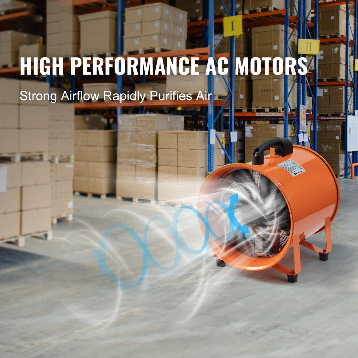 Portable 12 Inch Heavy Duty Ventilator Fan with 33ft Duct Hose