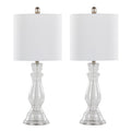 Contemporary Angel Table Lamp Set with Seeded Glass - White or Blue
