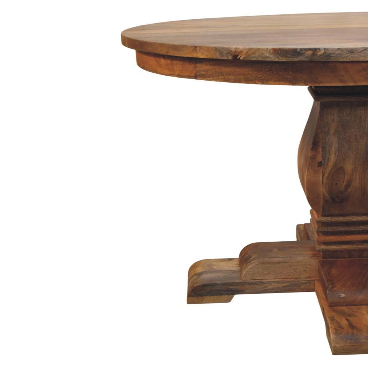Solid Wood Valentina Round Dining Table with Pedestal Base - Natural