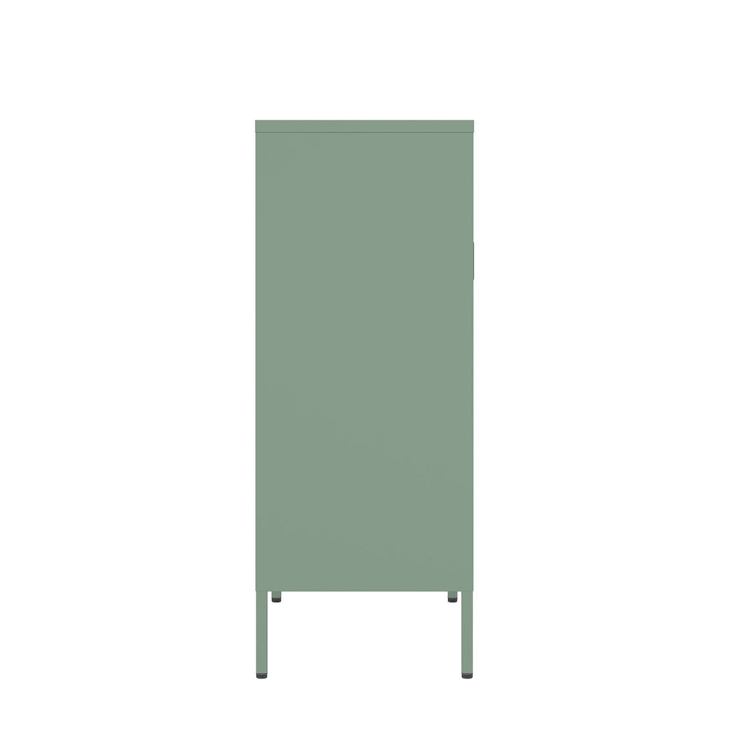 Metal Accent Cabinet with Adjustable Shelves - Black, Green, or White