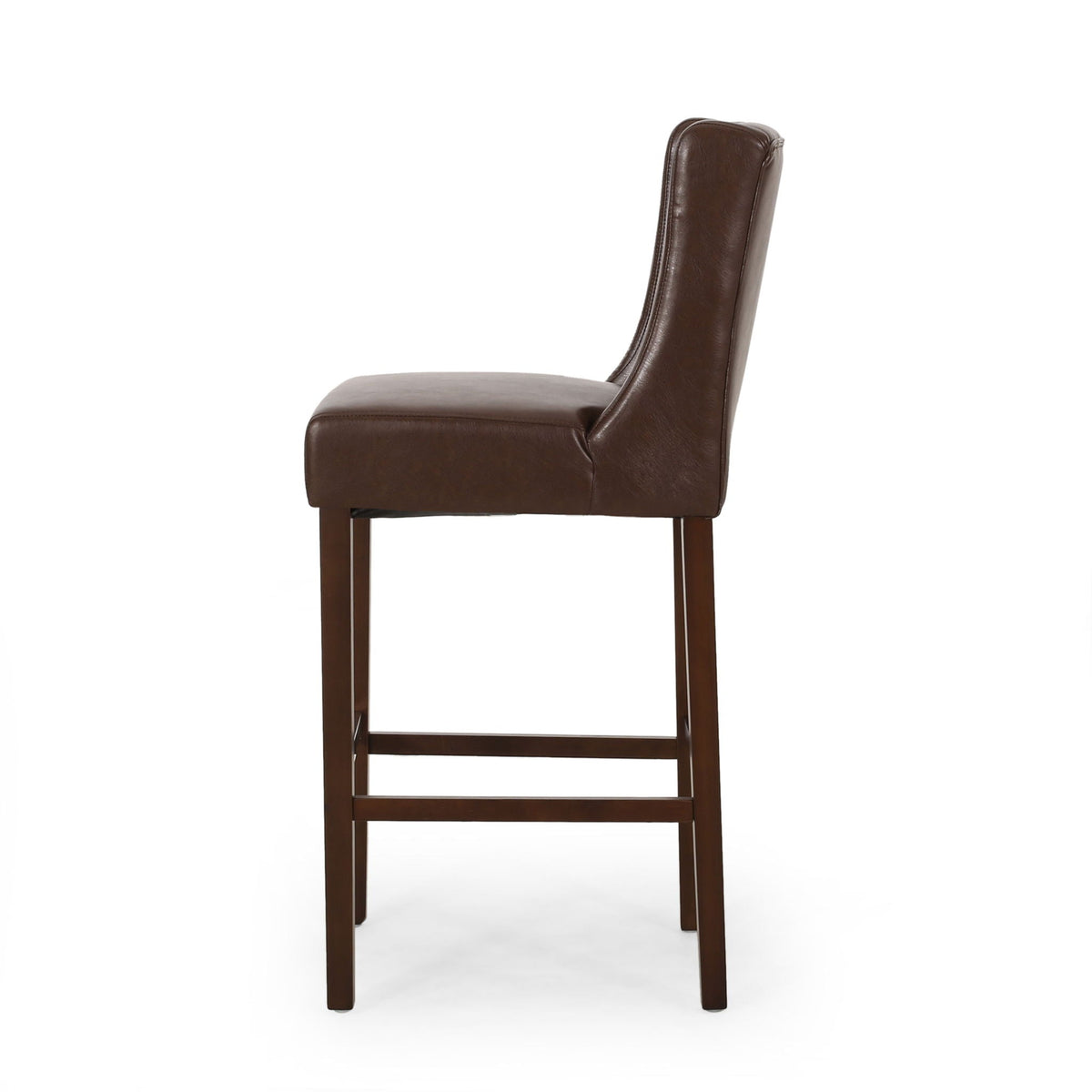 Upholstered Barstool with Button Tufted Wing Back - Multiple Colors
