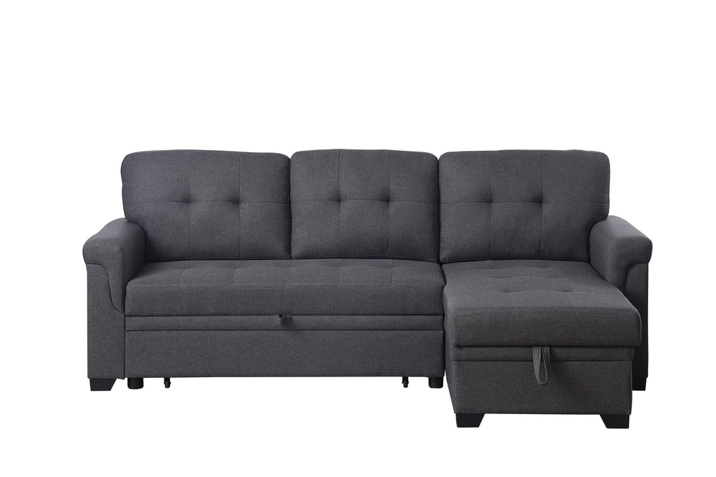 Lucca Reversible Sleeper Sectional Sofa With Storage Chaise