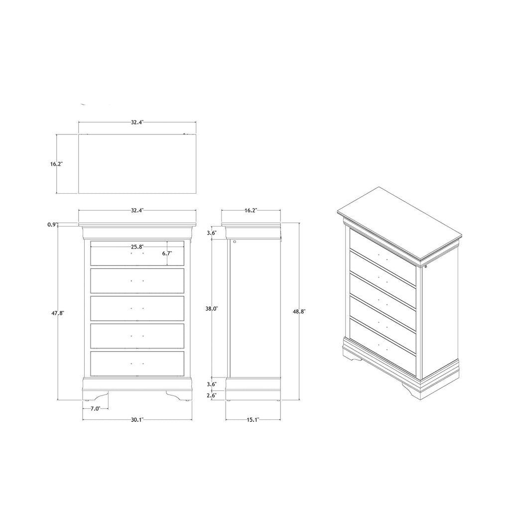 Charlston Accent Chest with LED Lighting – White or Blue
