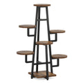 7 Tier Corner Plant Shelf with High Low Design - Dark Brown or White