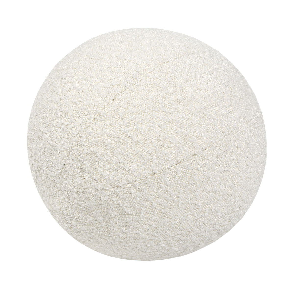 Round Sphere Accent Ball Throw Pillow with Faux Sheepskin - White, Dark Green, Light Brown