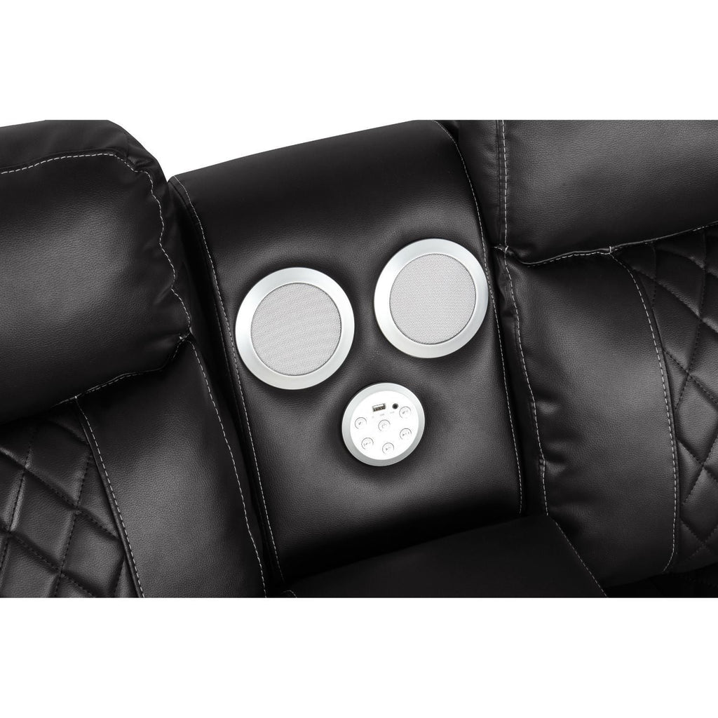 Power Reclining Sectional Sofa with Bluetooth Speakers – Black, Dark Gray, Beige