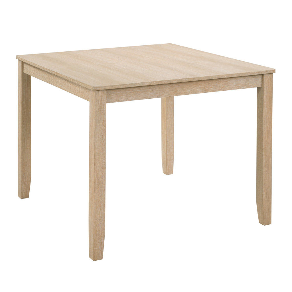Modern 5-Piece Wooden Dining Table Set with Upholstered Chairs - Light Oak