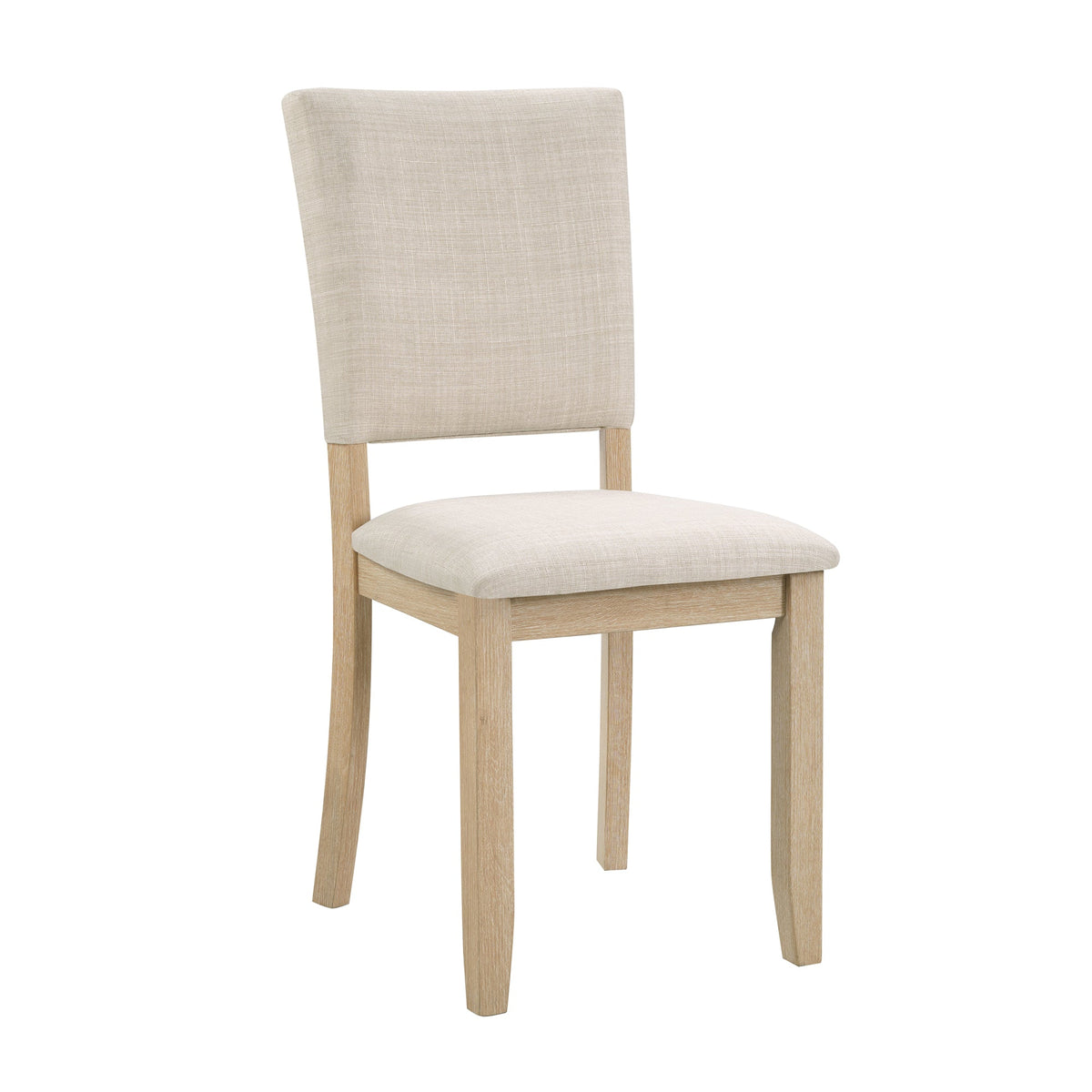 Modern 5-Piece Wooden Dining Table Set with Upholstered Chairs - Light Oak