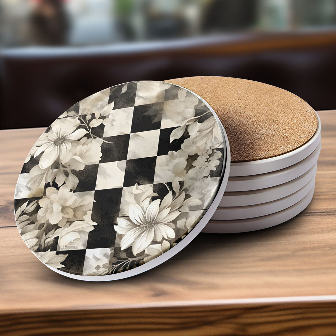 Courtly Check Coasters