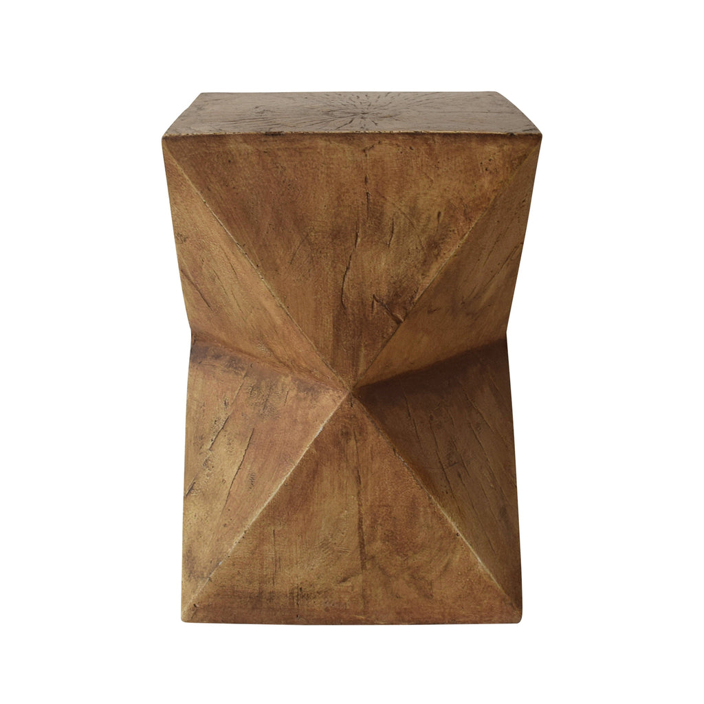 Waylon Side Table with Hourglass Design - Modern Concrete, 12.5" W x 17.75" H