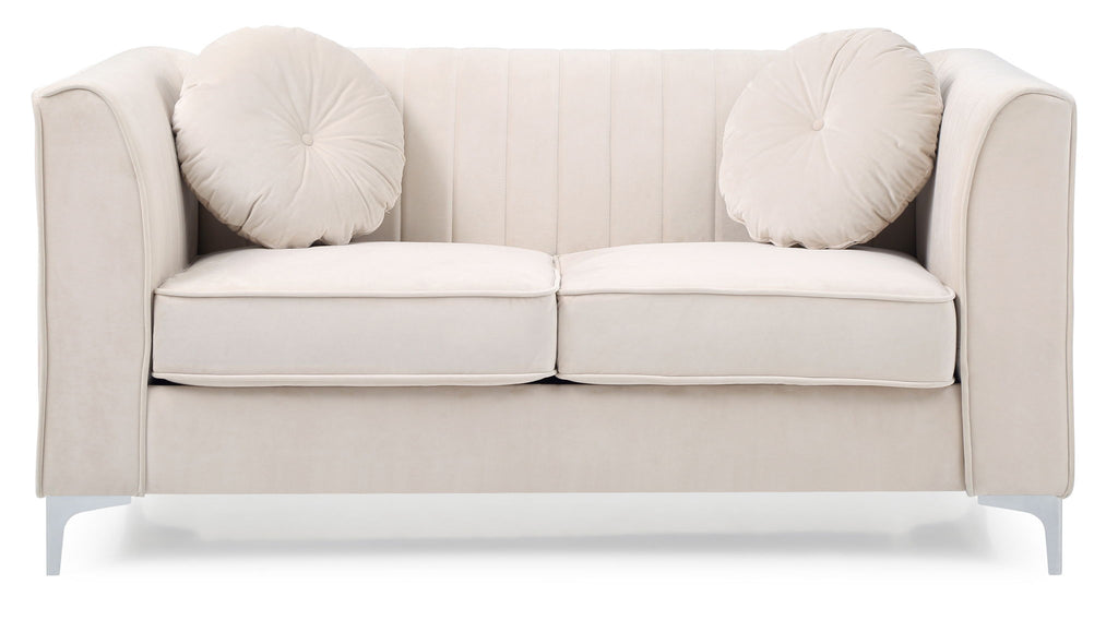 Glam Styled Micro Suede Loveseat with Channel Quilting - Multiple Colors