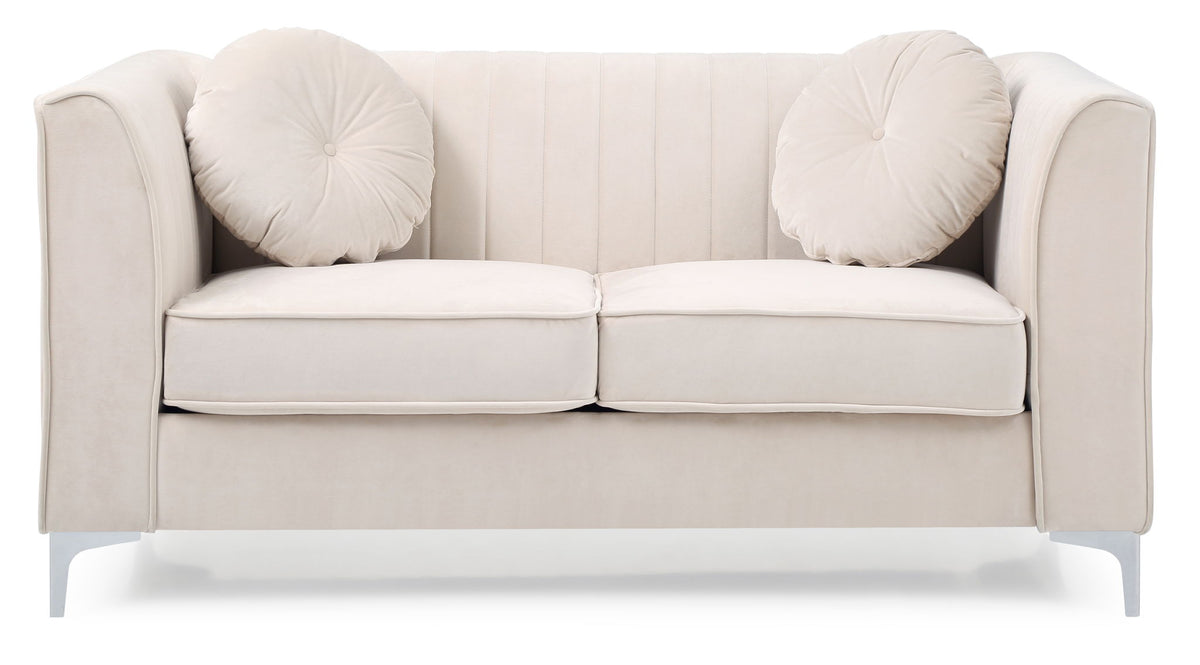 Glam Styled Micro Suede Loveseat with Channel Quilting - Multiple Colors