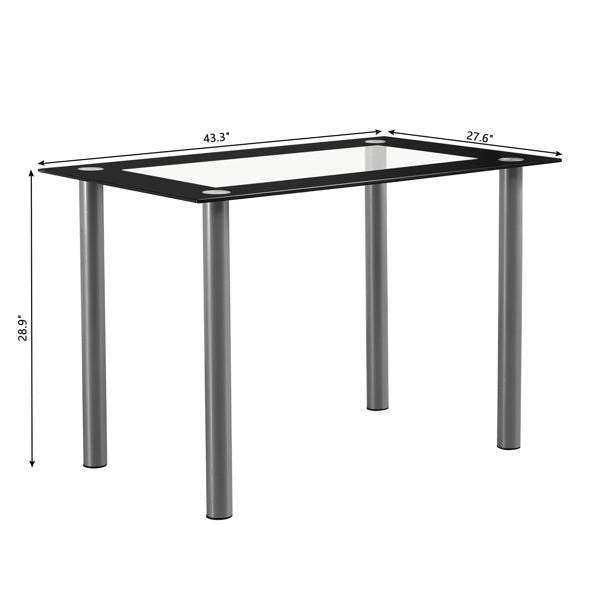 [Replace D0102H26NXG] 110cm Dining Table Tempered Glass Dining Table
