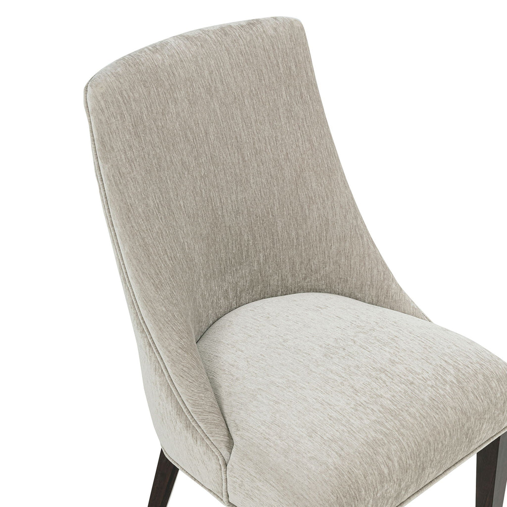 Upholstered Armchair with Ergonomic Backrest - Beige or Dark Gray